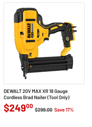 Dewalt DCN680B 20V MAX XR 18 Gauge Cordless Brad Nailer (Tool Only)