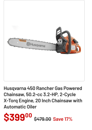 Husqvarna 3.2 HP 50.2cc 20 in. 450 Rancher Gas Chainsaw