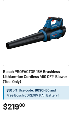 Bosch PROFACTOR 18V Brushless Lithium-Ion Cordless 450 CFM Blower (Tool Only)