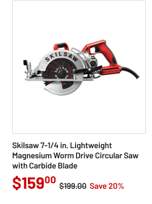 SKILSAW 7-1/4 in. Lightweight Magnesium Worm Drive Circular Saw with Carbide Blade