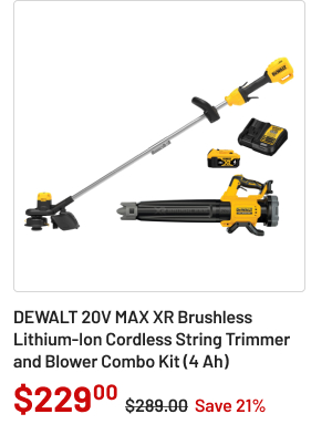 Dewalt 20V MAX XR Brushless Lithium-Ion Cordless String Trimmer and Blower Combo Kit (4 Ah)