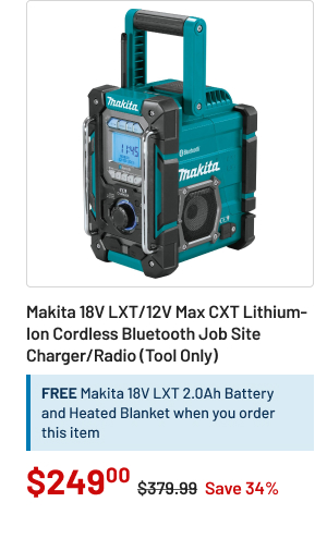 Makita 18V LXT/12V Max CXT Lithium-Ion Cordless Bluetooth Job Site Charger/Radio (Tool Only)