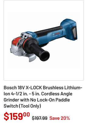 Bosch 18V X-LOCK Brushless Lithium-Ion 4-1/2 in. - 5 in. Cordless Angle Grinder with No Lock-On Paddle Switch (Tool Only)