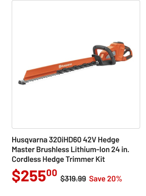 Husqvarna 320iHD60 42V Hedge Master Brushless Lithium-Ion 24 in. Cordless Hedge Trimmer Kit