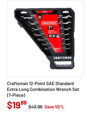 Craftsman 12-Point SAE Standard Extra Long Combination Wrench Set (7-Piece)