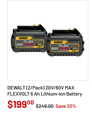 Dewalt (2/Pack) 20V/60V MAX FLEXVOLT 6 Ah Lithium-Ion Battery