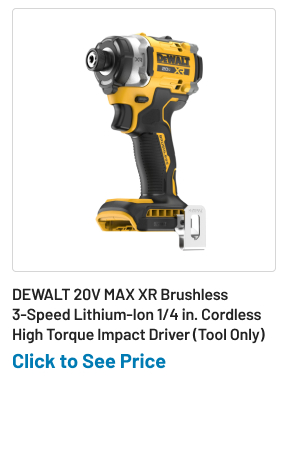 Dewalt 20V MAX XR Brushless 3-Speed Lithium-Ion 1/4 in. Cordless High Torque Impact Driver (Tool Only)