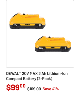 Dewalt 20V MAX 3 Ah Lithium-Ion Compact Battery (2-Pack)