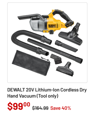 Dewalt 20V Lithium-Ion Cordless Dry Hand Vacuum (Tool only)