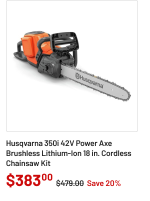 Husqvarna 350i 42V Power Axe Brushless Lithium-Ion 18 in. Cordless Chainsaw Kit