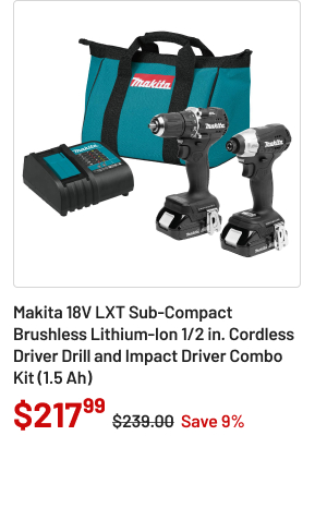 Makita 18V LXT Sub-Compact Brushless Lithium-Ion 1/2 in. Cordless Driver Drill and Impact Driver Combo Kit (1.5 Ah)