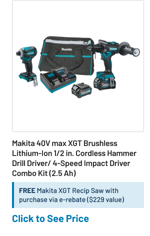 Makita 40V max XGT Brushless Lithium-Ion 1/2 in. Cordless Hammer Drill Driver/ 4-Speed Impact Driver Combo Kit (2.5 Ah) GT200D