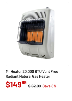 Mr. Heater F299821 20,000 BTU Vent Free Radiant Natural Gas Heater