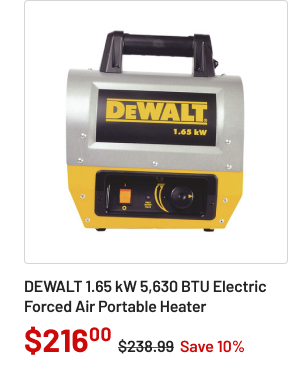 Dewalt DHX165 1.65 kW 5,630 BTU Electric Forced Air Portable Heater