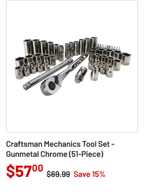 Craftsman CMMT82334Z1 Mechanics Tool Set - Gunmetal Chrome (51-Piece)