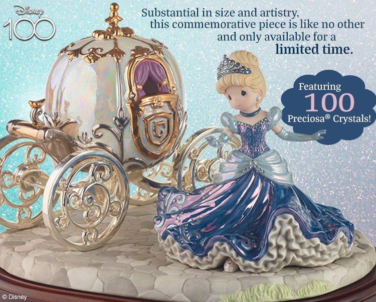 100 Years Of Wonderful Dreams Come True Disney Cinderella Bisque Porcelain Figurine