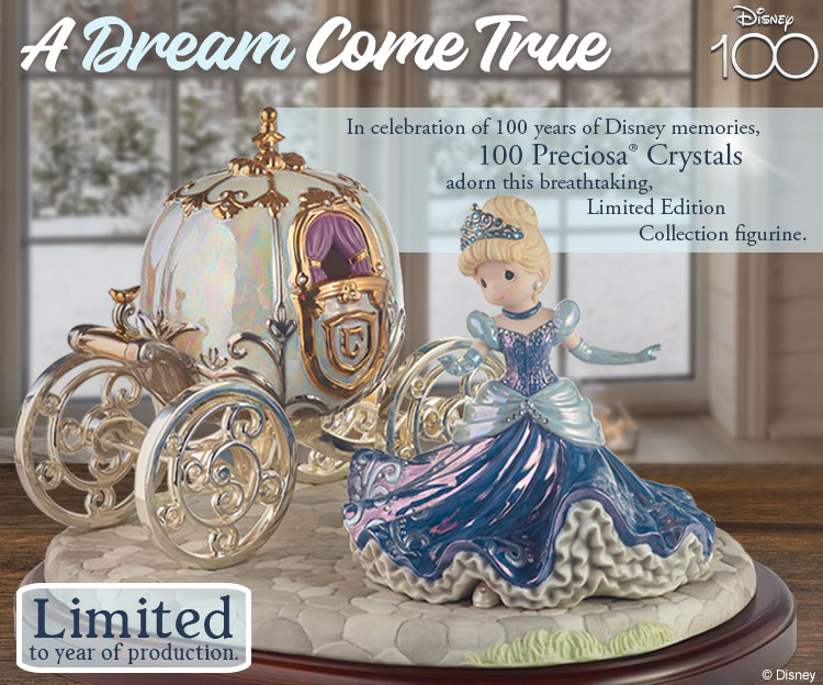 100 Years Of Wonderful Dreams Come True Disney Cinderella Bisque Porcelain Figurine