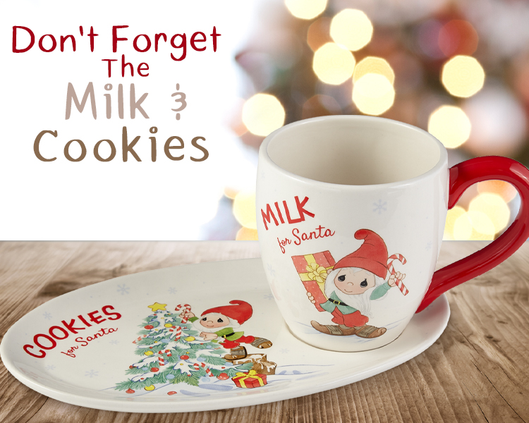 Welcome Gnome Santa Milk And Cookies Set