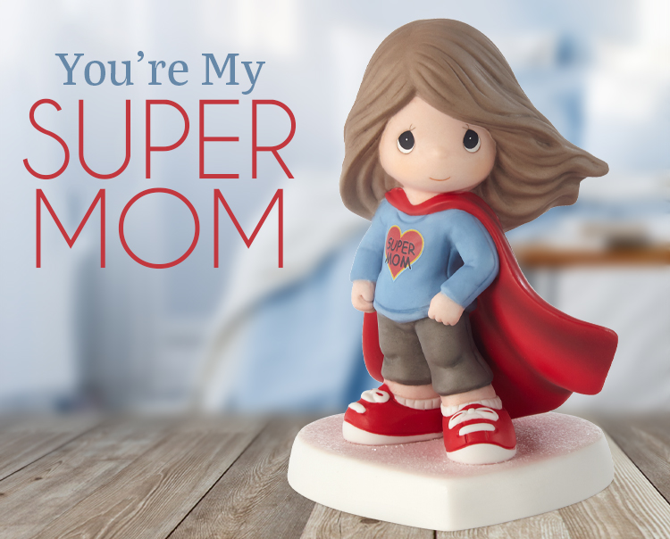 Youre My Super Mom Brunette Hair/Light Skin Figurine