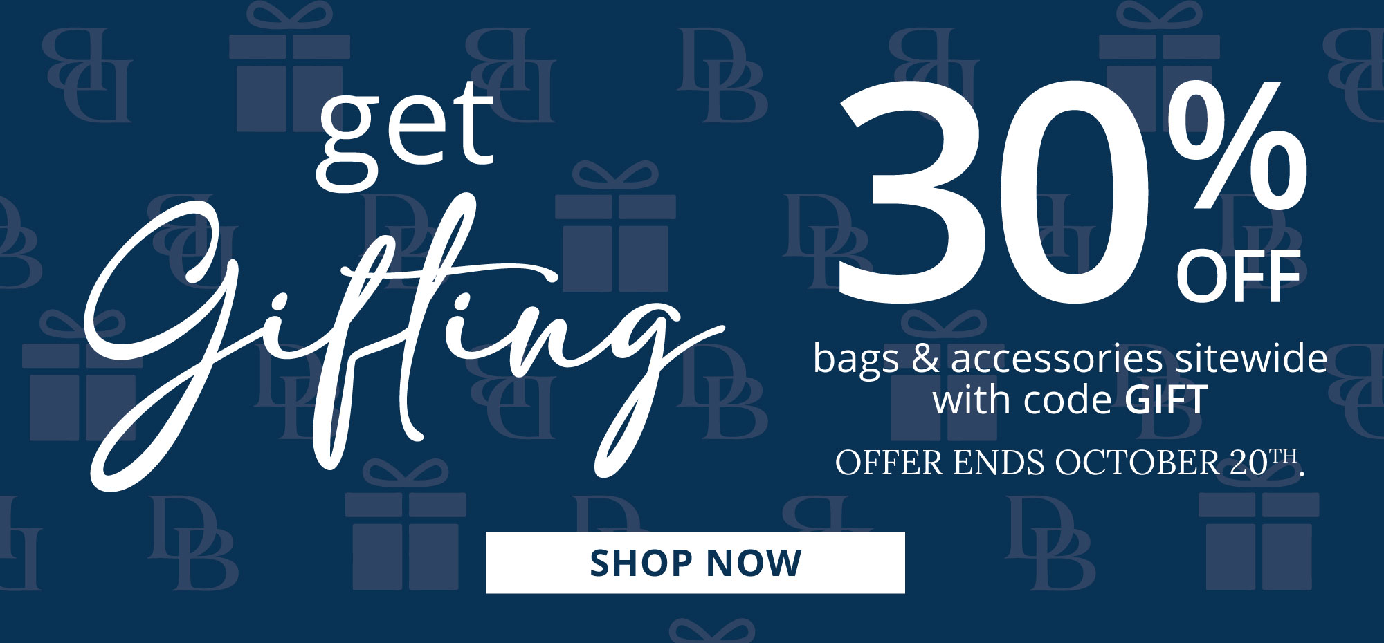  A 0 OFF bags accessories sitewide with code GIFT OFFER ENDS OCTOBER 20, 