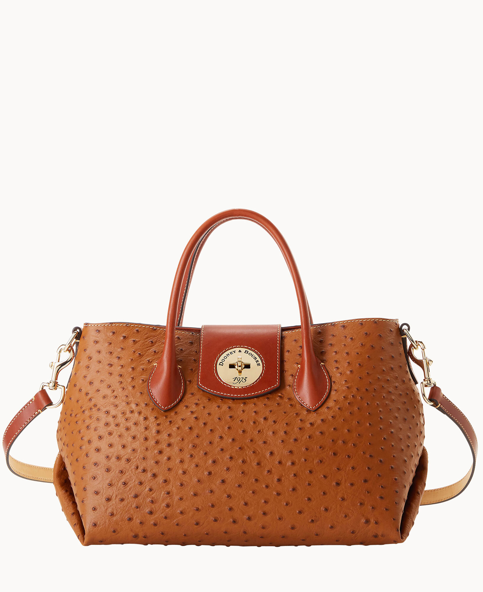 Ostrich Turnlock Handle Tote 30