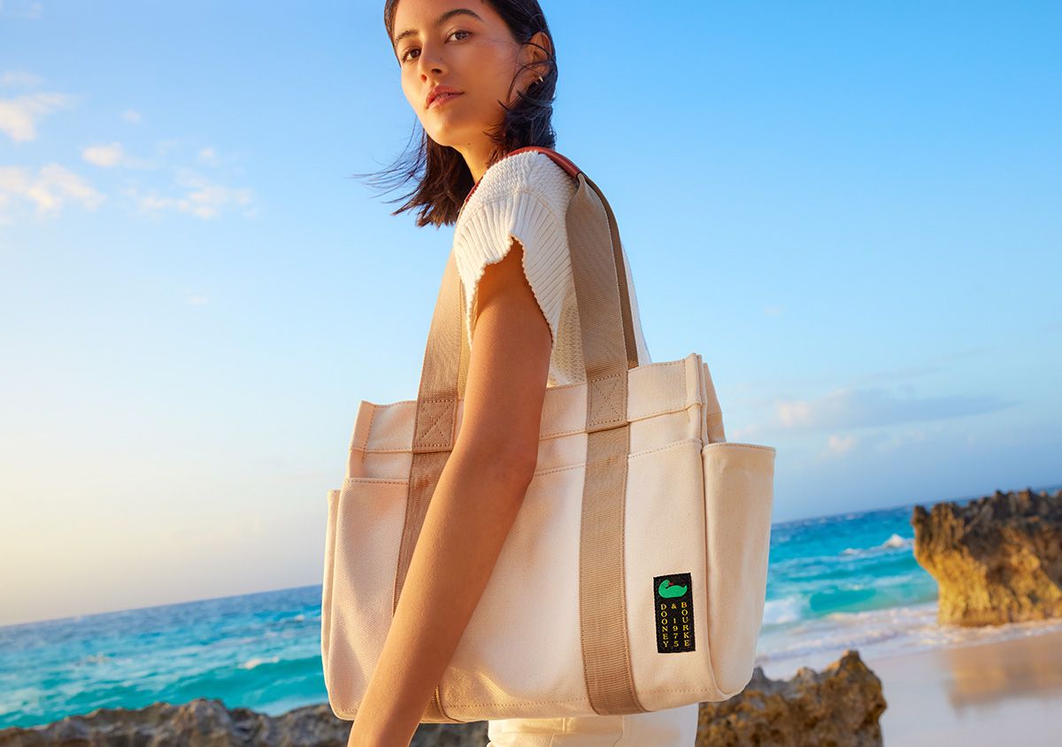Lady holding tote bag