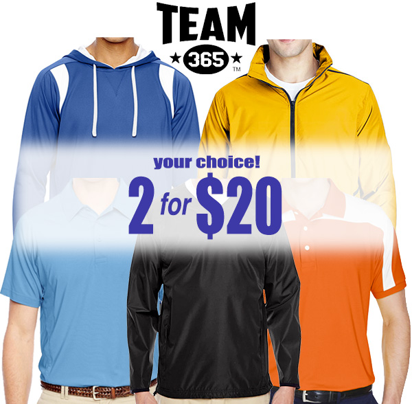 Team 365 Hoodies, Jackets, V-Necks & Polo Shirts