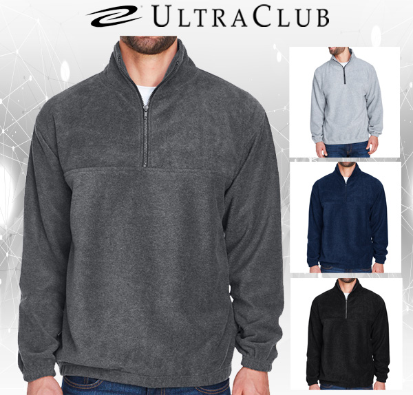 2 for $20! Ultra Club Men's 1/4-Zip Fleece Pullover