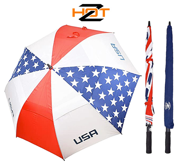 $18! HOT-Z Stars & Stripes 62" Wind Cutter Golf Umbrella