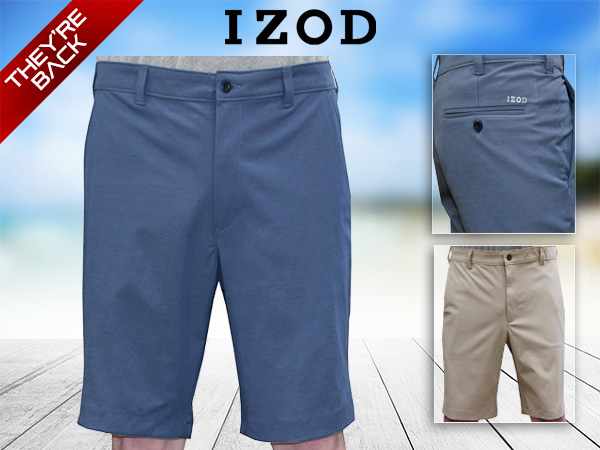 Only $19! IZOD Men's Straight Fit Flat Front Shorts