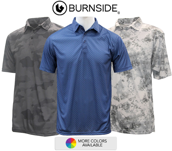 Only $15! Burnside Men's Performance Polo Shirts