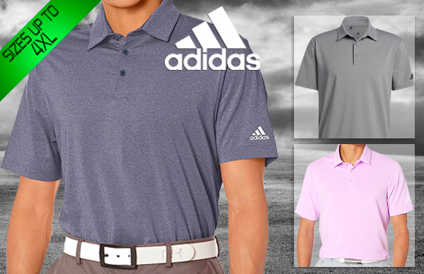 $24! Adidas Men's Ultimate365 Heather Solid Polo Shirt