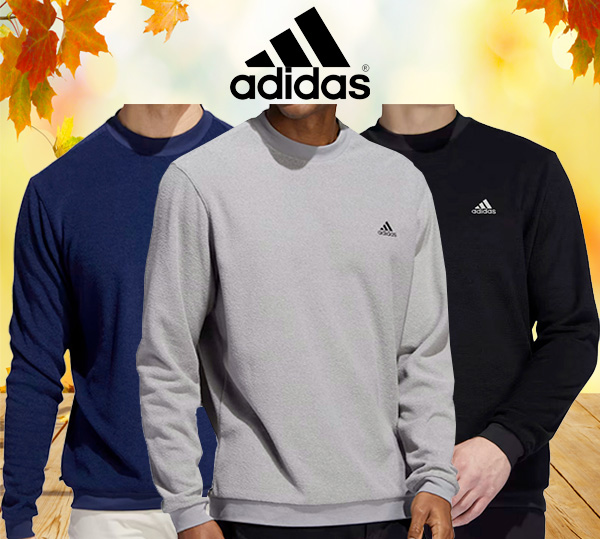 $26! Adidas Men's Core Crew Pullover Sweatshirt