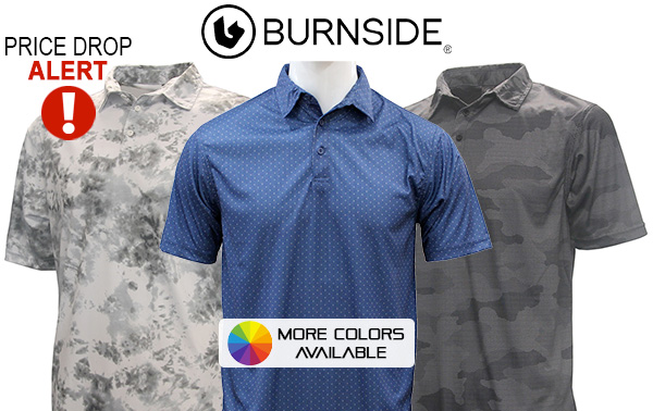 $15! Burnside Men's Polo Shirts + Bonus Deal