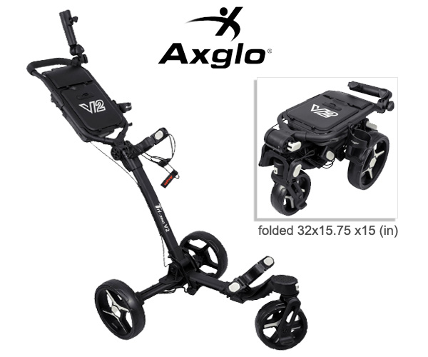 $129! Axglo 3-Wheel Golf Push Cart  Compact & Foldable