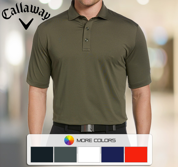 $24! Callaway Men's Micro Hex Solid Polo Shirt  Save Today