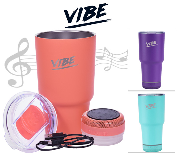 VIBE Tumblers with Bluetooth Speaker  from $19 2 sizes