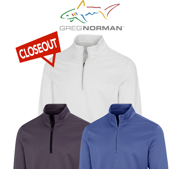 Save Now! $28 Greg Norman Men's West Bay 1/4-Zip Golf Pullover