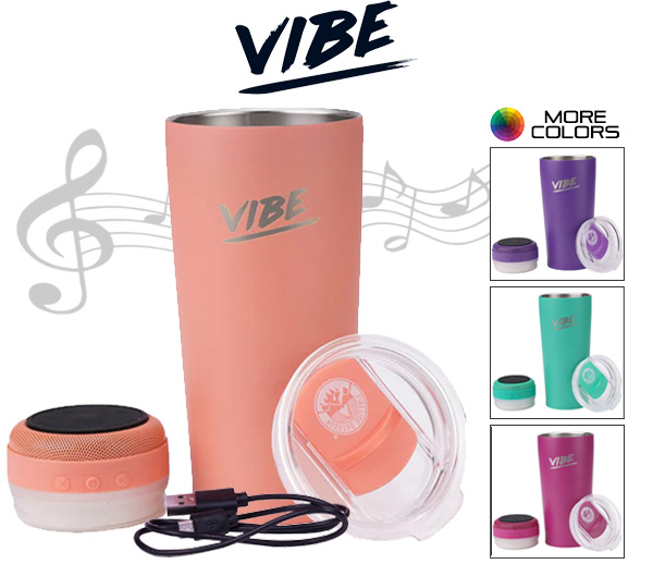 $18! VIBE 18oz Insulated Tumber with Bluetooth Speaker
