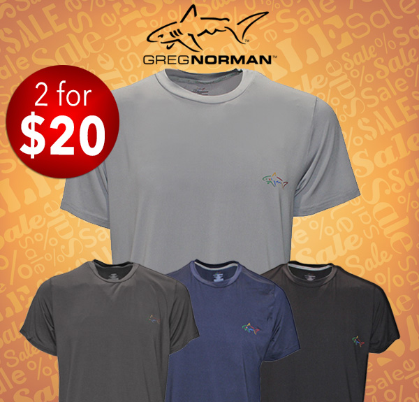 2 for $20! Greg Norman Shark Tee Shirt - 4 colors