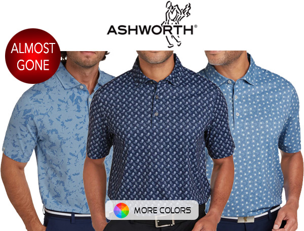 $23! Ashworth Performance Golf Shirts  Almost Gone! retail $249.99
