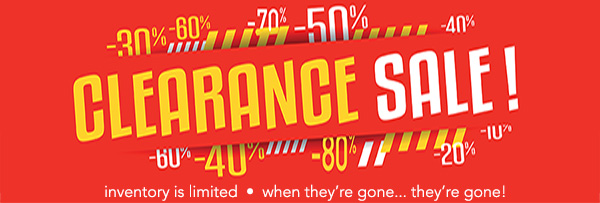 Clearanace Rack Sale! When it's gone, it's gone....